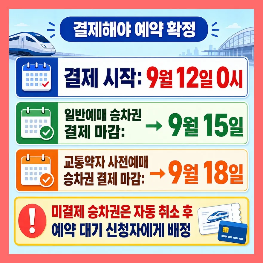 성공해도 결제하지 않으면 표는 자동 취소됩니다