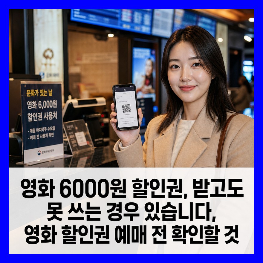 전 국민 영화 6,000원 할인권 받는 법과 사용 조건