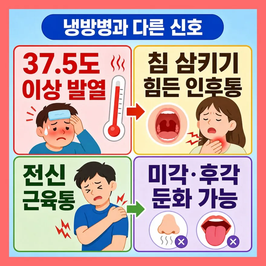 냉방병이 아니라 코로나를 의심해야 하는 신호는 5가지입니다