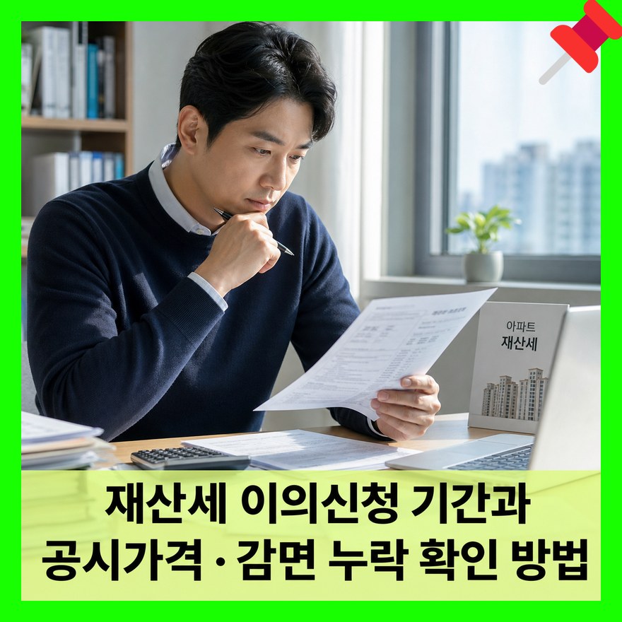 재산세 이의신청 기간과 공시가격·감면 누락 확인 방법