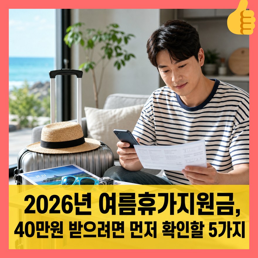2026년 여름휴가지원금, 40만원 받으려면 먼저 확인할 5가지