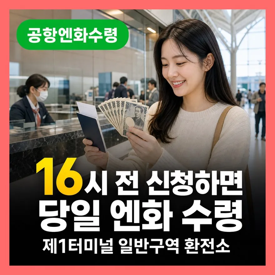 인천공항 터미널 우리은행 엔화 수령, 당일 신청 가능할까?
