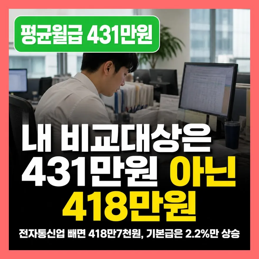 직장인 평균월급 431만원, 정액급여와 특별급여 중 뭐가 더 늘었을까?