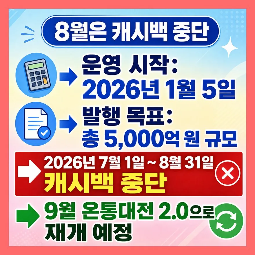 8월에는 카드가 멈춘 게 아니라 캐시백만 멈췄습니다