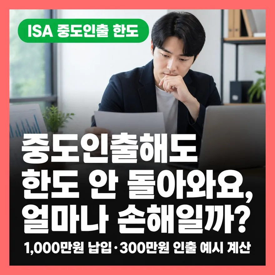 ISA 계좌 중도인출하면 납입한도도 줄어들까? 숫자로 따라가 보기