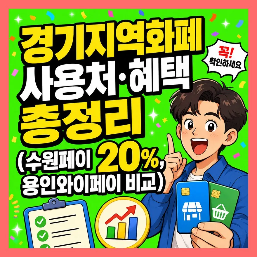 경기지역화폐 사용처·혜택 총정리 (수원페이 20%, 용인와이페이 비교)