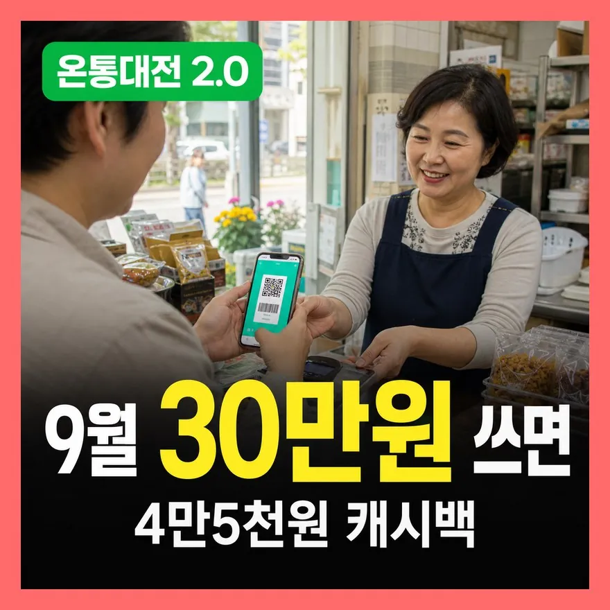 온통대전 2.0 캐시백 9월에 15% 맞나? (30만원 한도 정리)