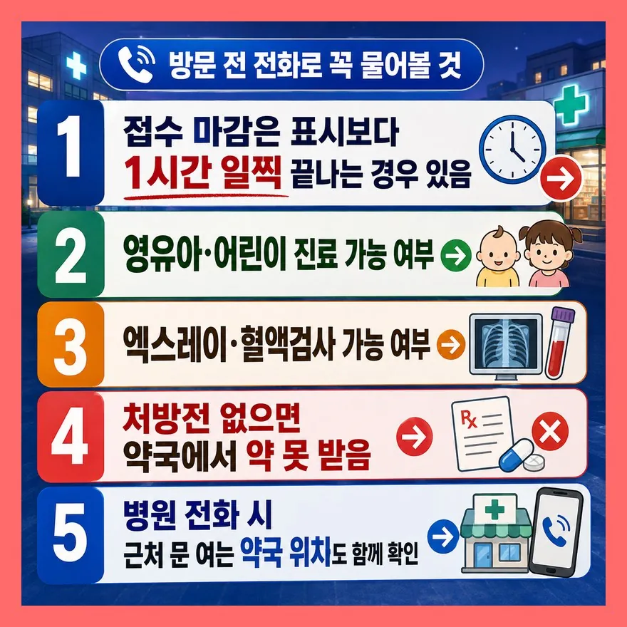빠른 확인법 3단계 — 방문 직전 전화 한 통이 헛걸음을 막는다