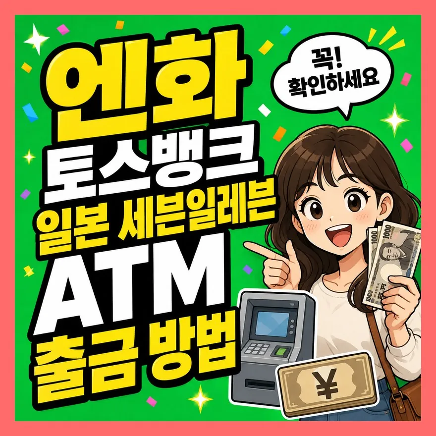 엔화 토스뱅크 일본 세븐일레븐 ATM 출금 방법
