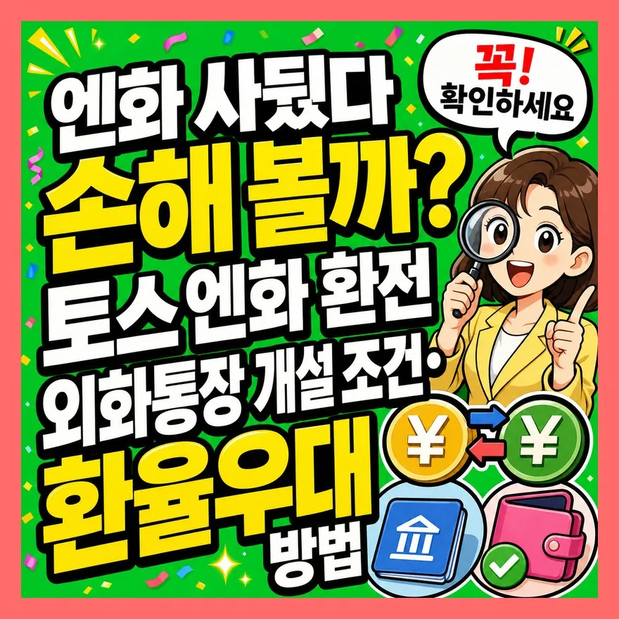 엔화 사뒀다 손해 볼까? 토스 엔화 환전 외화통장 개설 조건·환율우대 방법