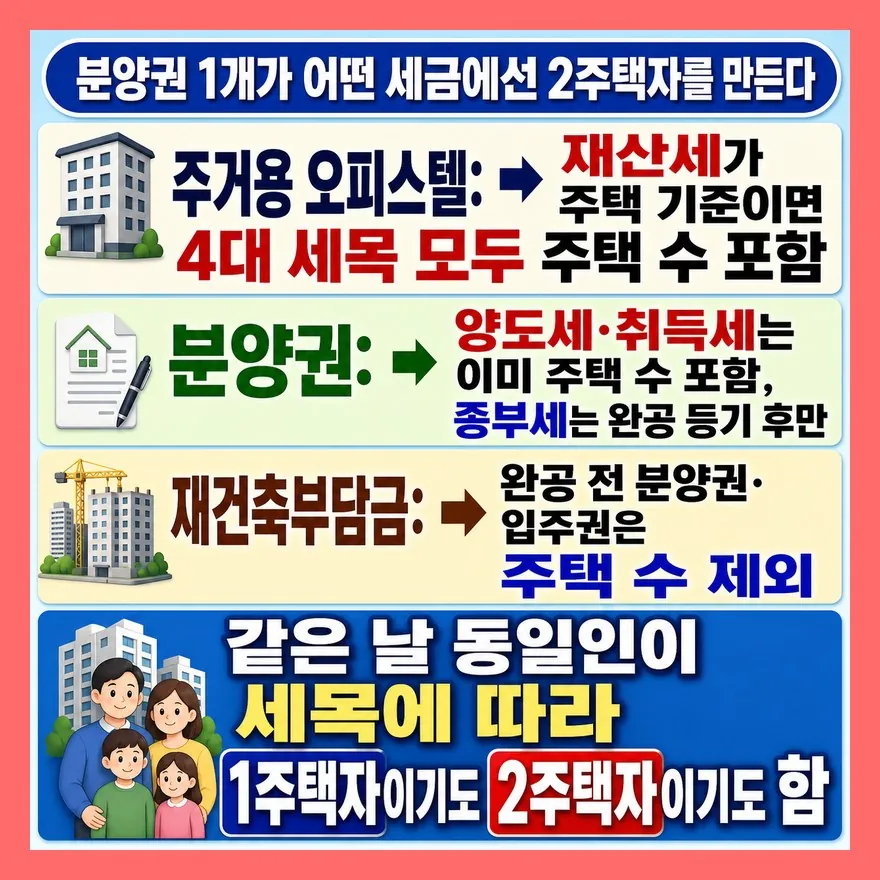 오피스텔·분양권·입주권, 세목마다 주택 수가 달라진다
