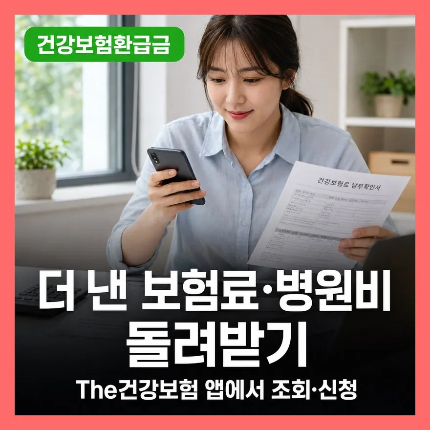 건강보험 환급금 조회 신청 총정리 (The건강보험 앱, 과오납·상한제사후환급금)