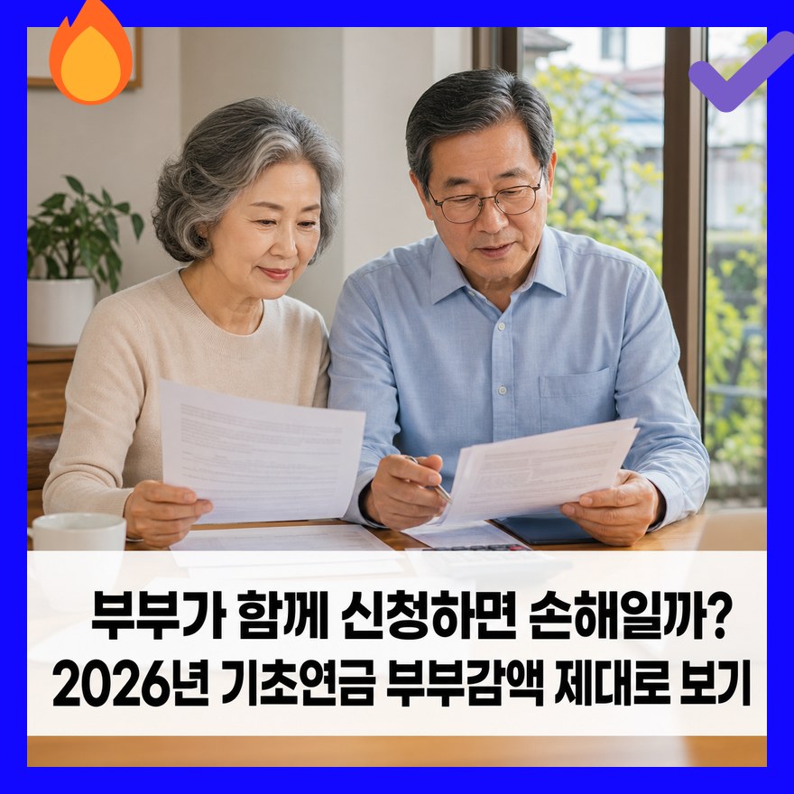 부부가 함께 신청하면 손해일까? 2026년 기초연금 부부감액 제대로 보기