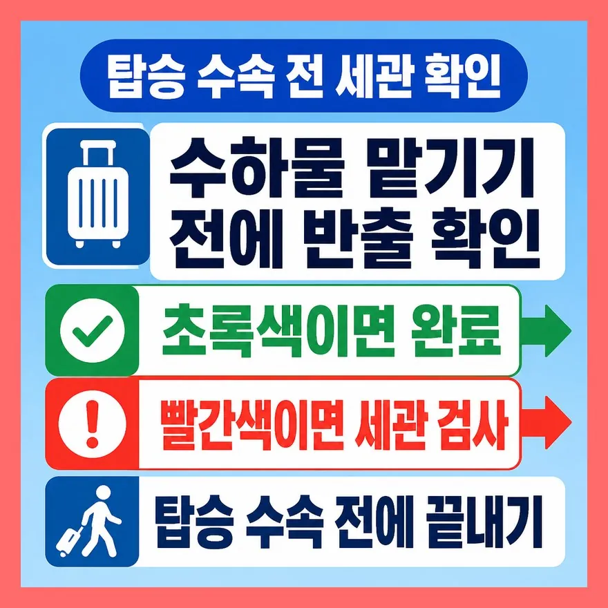 공항에서는 탑승 수속 전에 끝냅니다