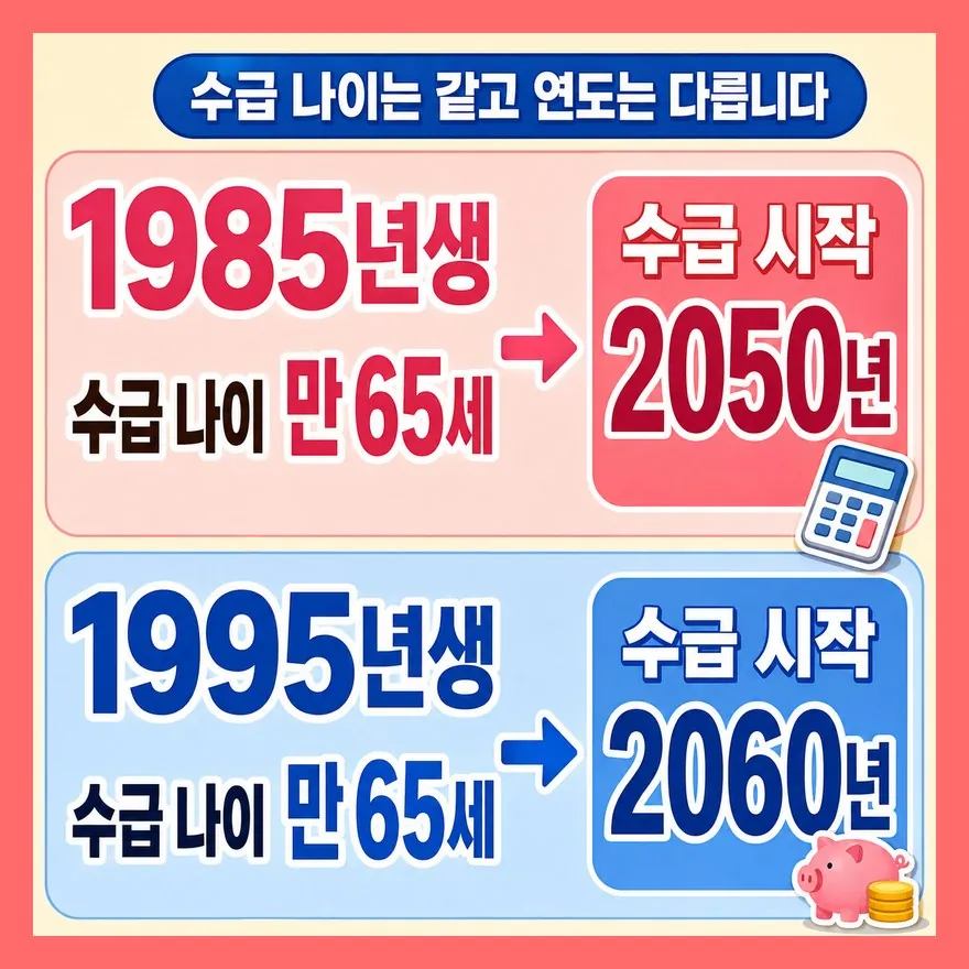 65세는 같지만, 85년생이 먼저 받습니다
