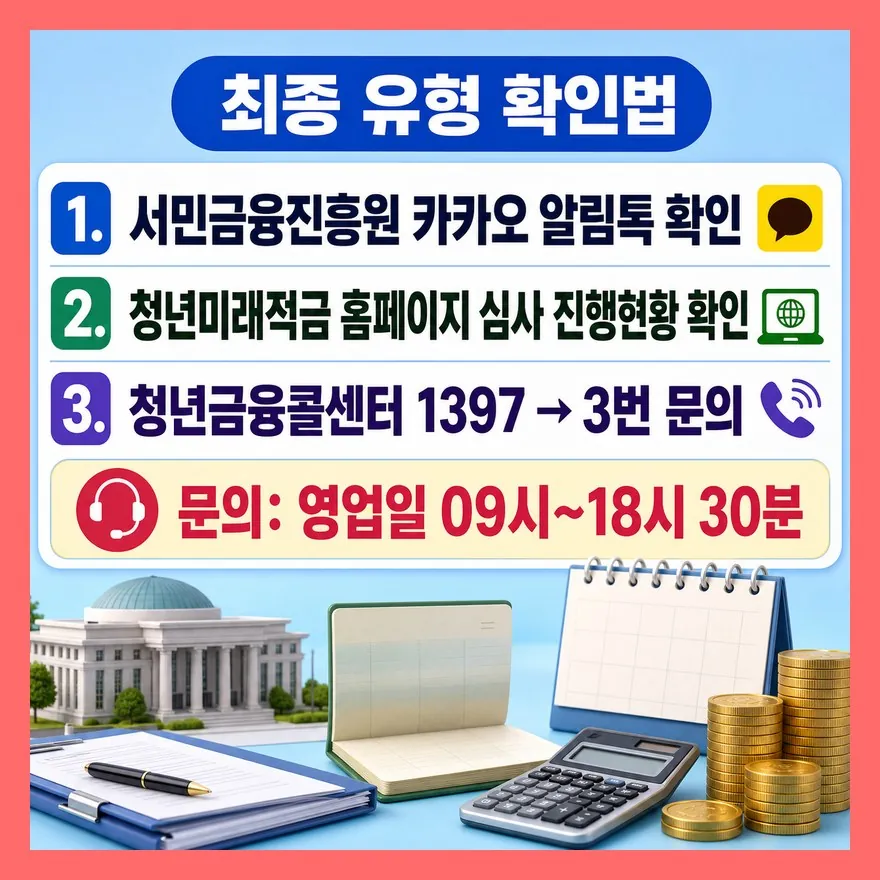 최종 유형은 알림톡·홈페이지·1397에서 확인할 수 있습니다