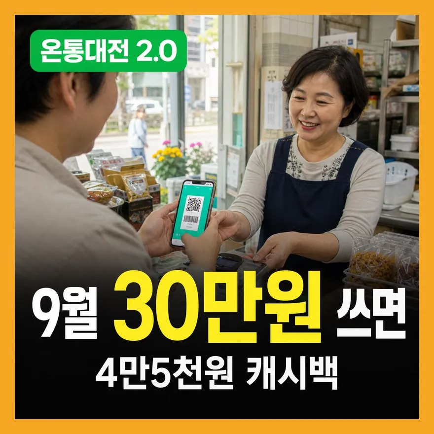 온통대전 2.0 캐시백 9월에 15% 맞나? (30만원 한도 정리)