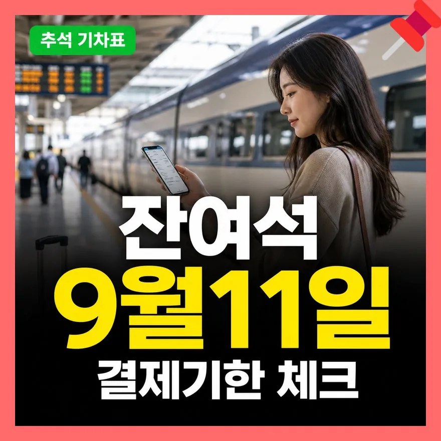 추석 기차승차권예매, 잔여석·결제기한 언제일까? (2026)