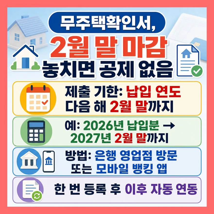 무주택확인서, 2월 말까지 안 내면 그 해 공제는 없다