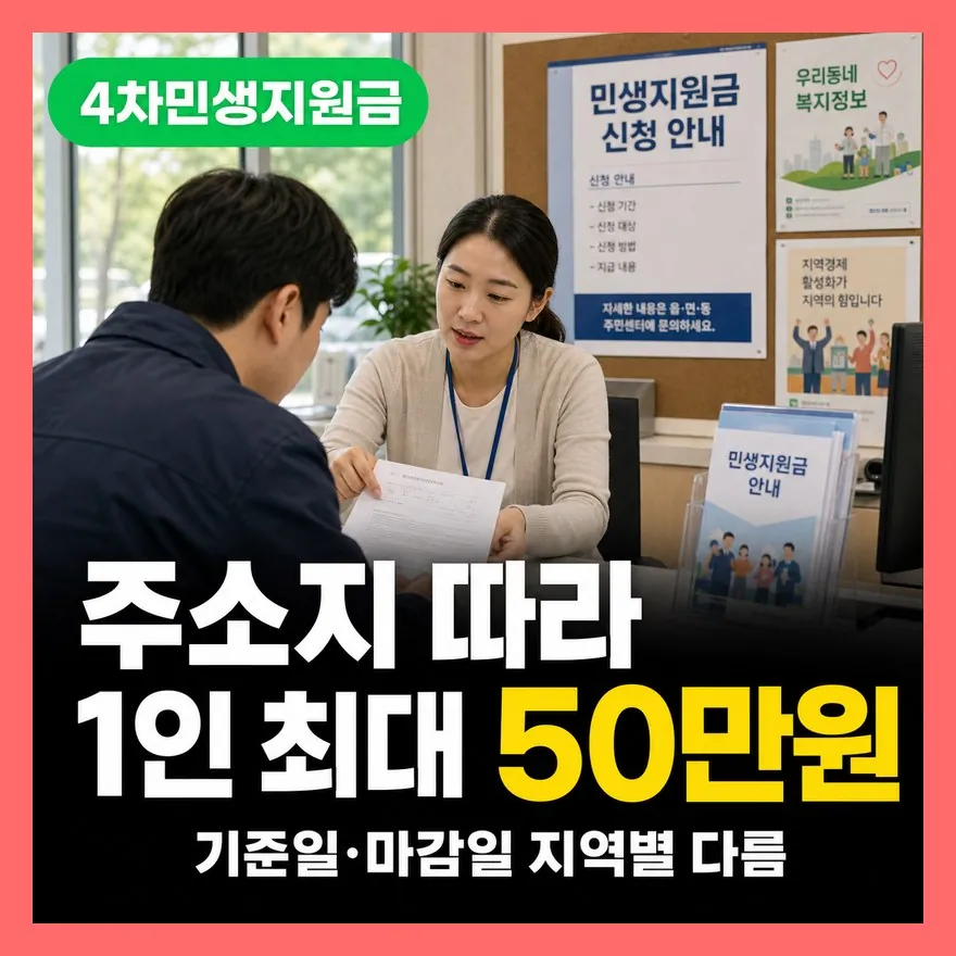 4차 민생지원금 수령 지역 조건, 확정 지급 지역과 신청 기준 총정리