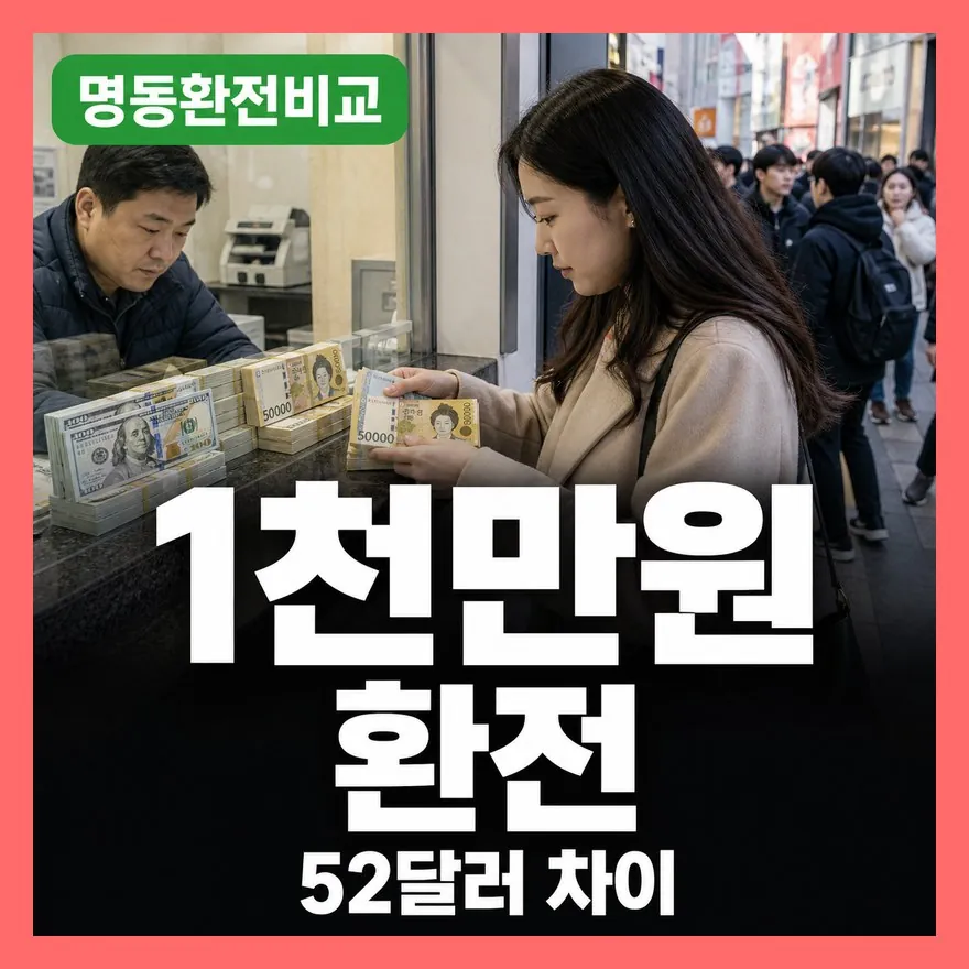 명동 환전소와 은행완전 1천만원 기준 비교 총정리 (우대율·환율조회·수령조건)