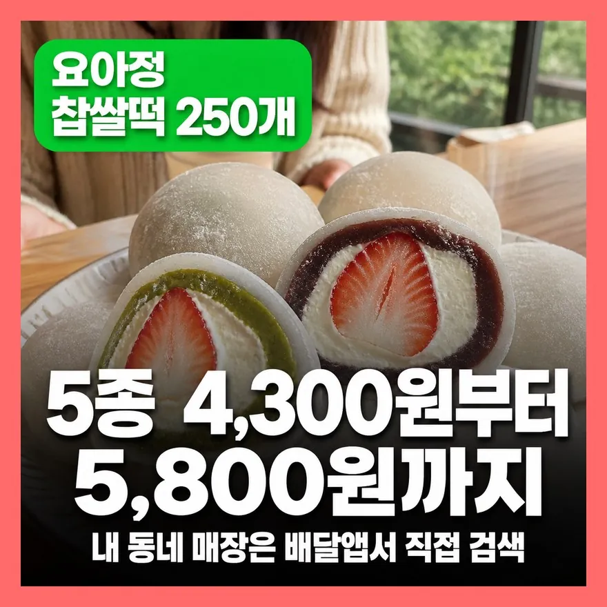 요아정 찹쌀떡 판매 매장마다 다르다는데, 250개 중 내 동네는 몇 곳?