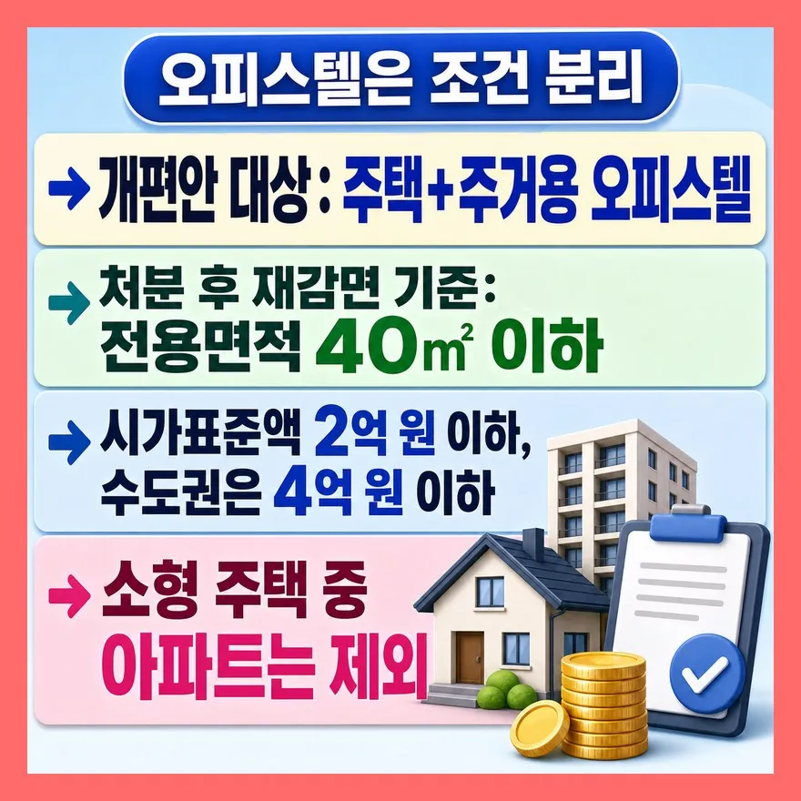 오피스텔은 ‘주거용 확대’와 ‘처분 후 재감면’을 나눠 봐야 합니다