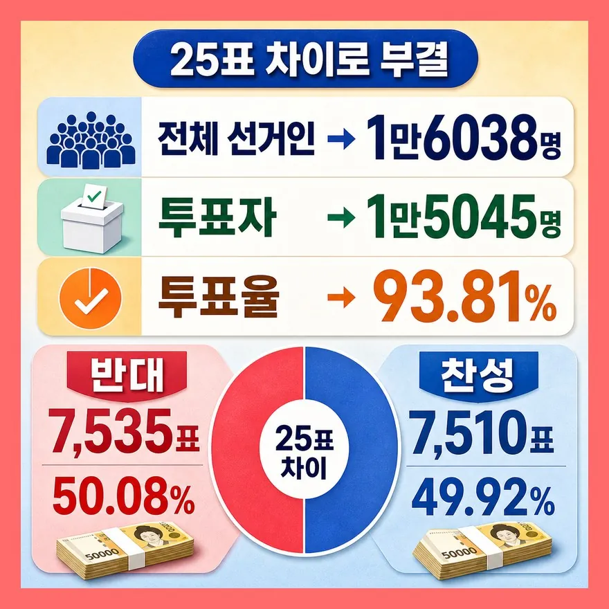 25표 차이, 반대가 압도한 투표는 아니었습니다