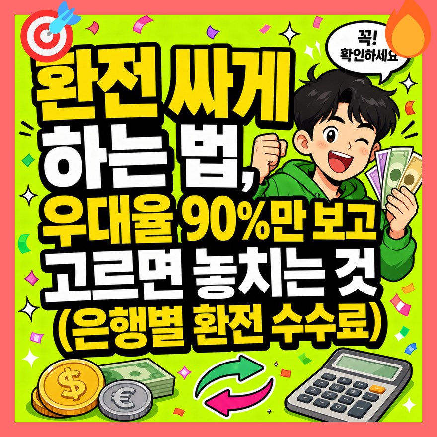 환전 싸게 하는 법, 우대율 90%만 보고 고르면 놓치는 것 (은행별 환전 수수료)