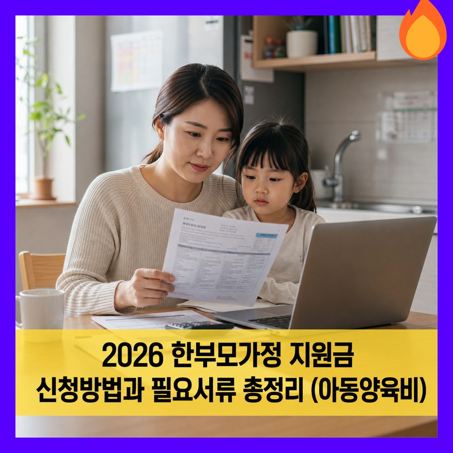 2026 한부모가정 지원금 신청방법과 필요서류 총정리 (아동양육비)