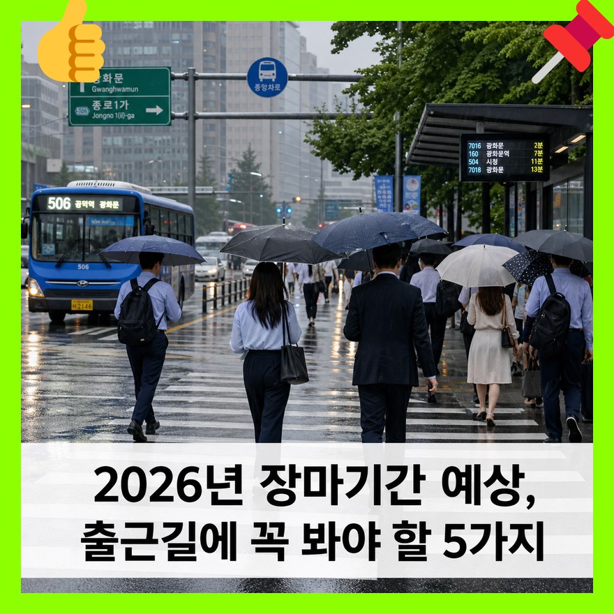 2026년 장마기간 예상, 출근길에 꼭 봐야 할 5가지