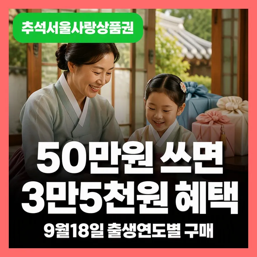 추석 서울사랑상품권 발행 일정, 광역·자치구 구매 방법 페이백 총정리