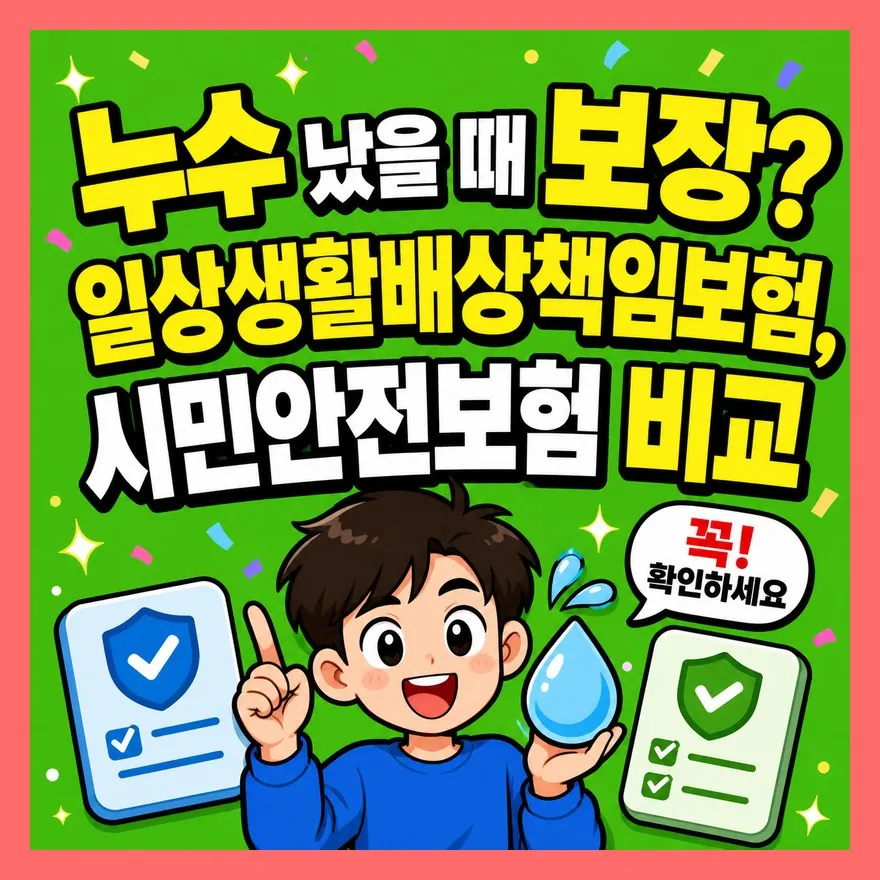 누수 났을 때 보장? 일상생활배상책임보험, 시민안전보험 비교