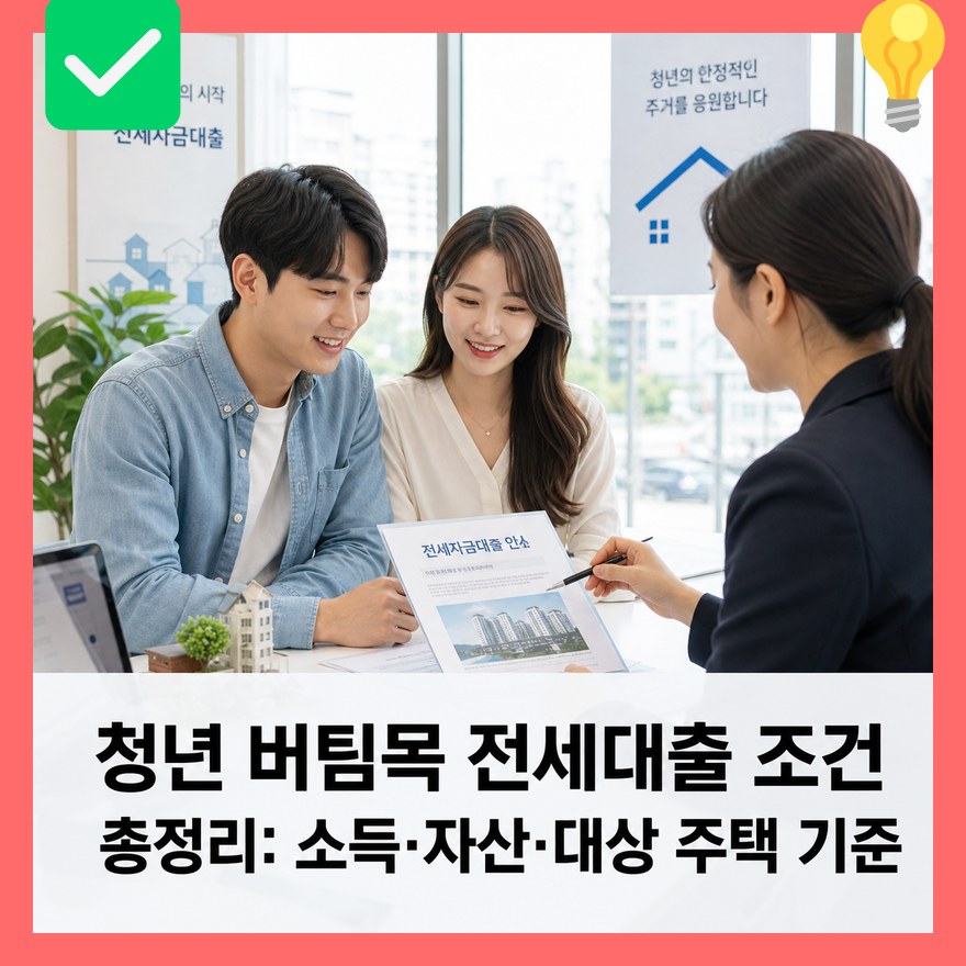 청년 버팀목 전세대출 조건 총정리: 소득·자산·대상 주택 기준