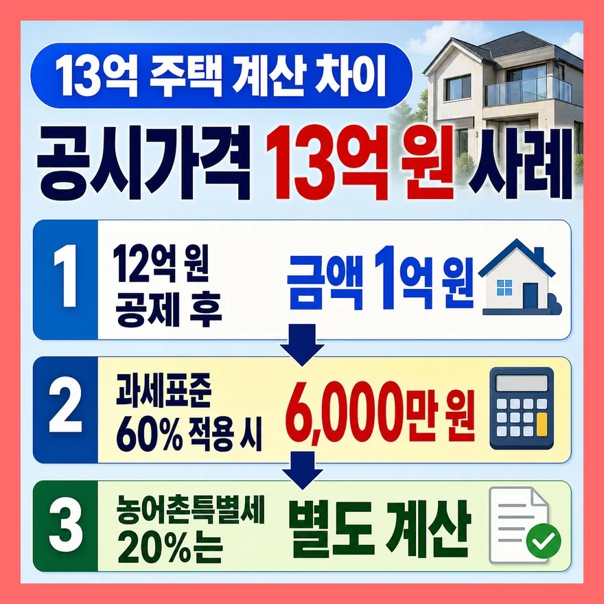 공시가격 13억 원이면 세금 차이는 여기서 갈린다