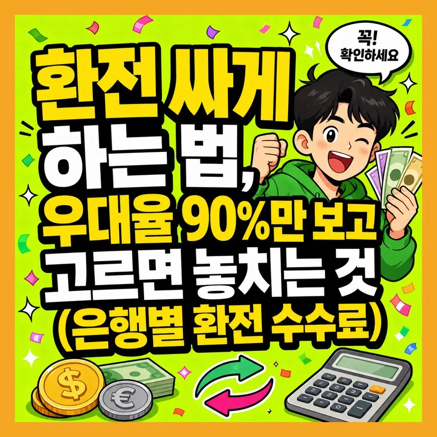 환전 싸게 하는 법, 우대율 90%만 보고 고르면 놓치는 것 (은행별 환전 수수료)