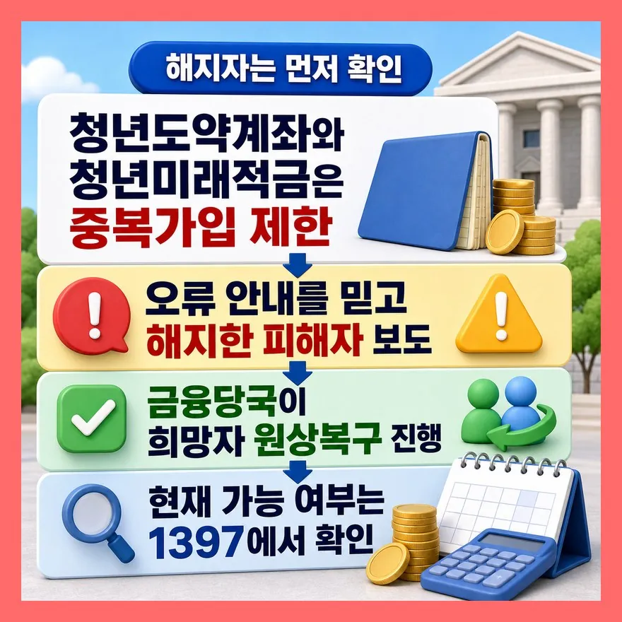 청년도약계좌 해지자는 원상복구 가능 여부부터 확인해야 합니다