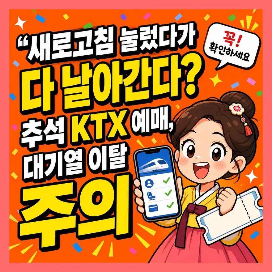 "새로고침 눌렀다가 다 날아간다?" 추석 KTX 예매, 대기열 이탈 주의