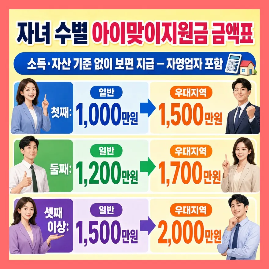 아이맞이지원금은 자영업자도 받는다 — 소득 기준 없음