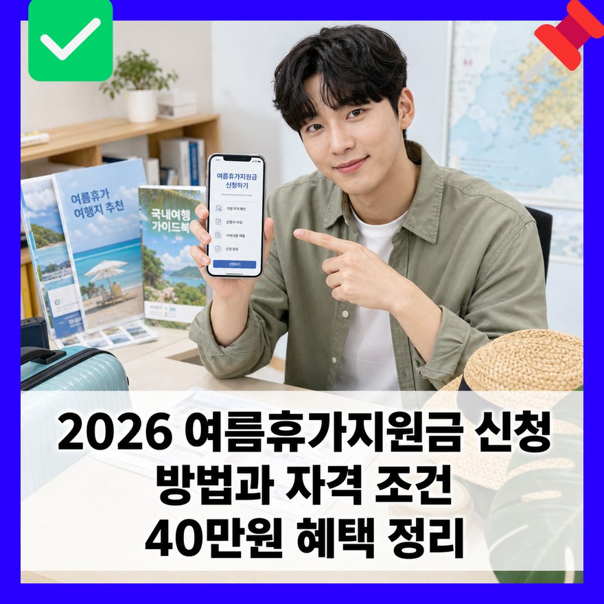 2026 여름휴가지원금 신청 방법과 자격 조건 40만원 혜택 정리