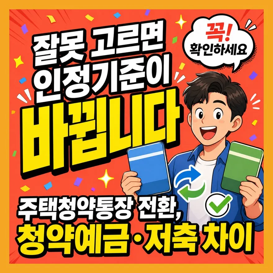 주택청약통장 전환, 공공분양 노릴 때 가장 많이 틀리는 인정기준