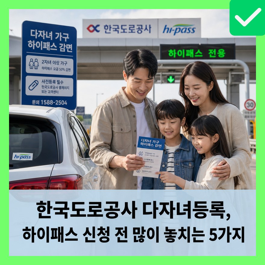 한국도로공사 다자녀등록, 하이패스 신청 전 많이 놓치는 5가지
