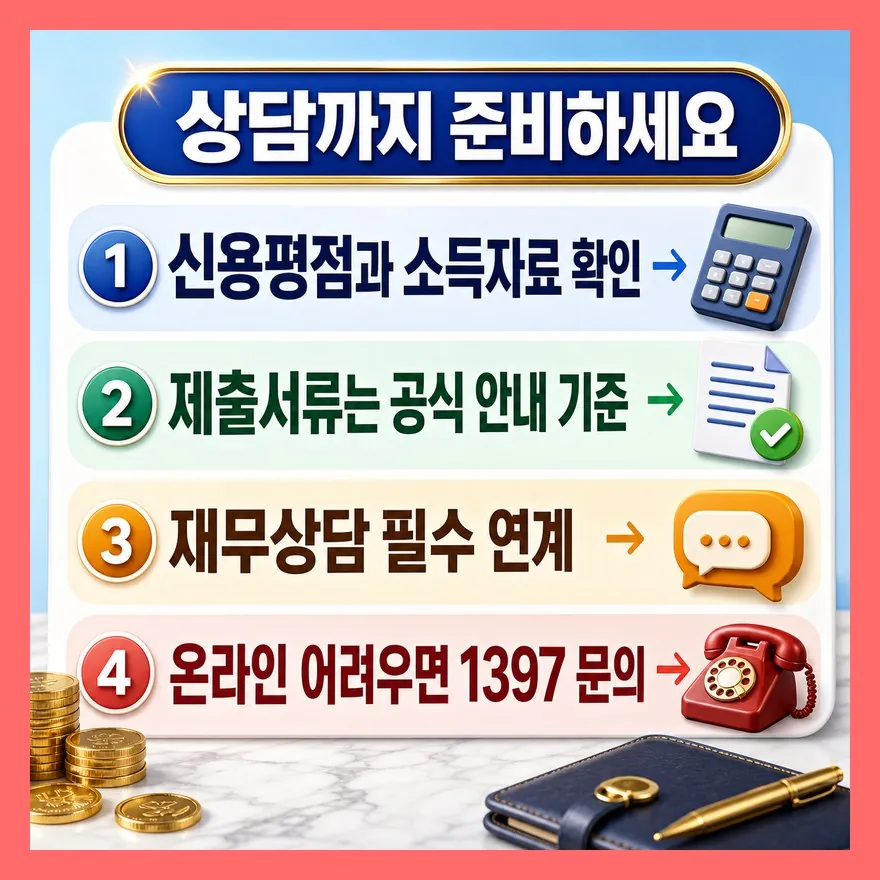 신청 전, 재무상담까지 생각해야 합니다