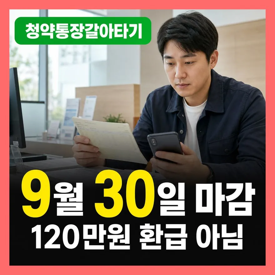 청약통장 갈아타기 9월 30일 마감, 소득공제 120만원 조건 정리 2026