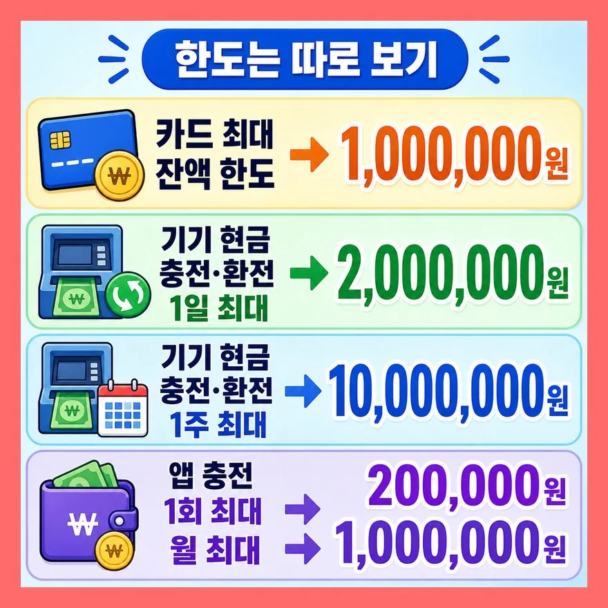 한도는 ‘카드 잔액’과 ‘환전 한도’를 나눠 보세요
