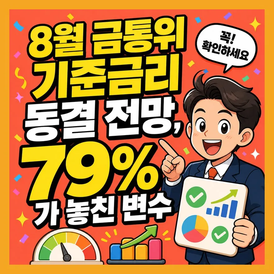 8월 금통위 기준금리 동결 전망, 79%가 놓친 변수