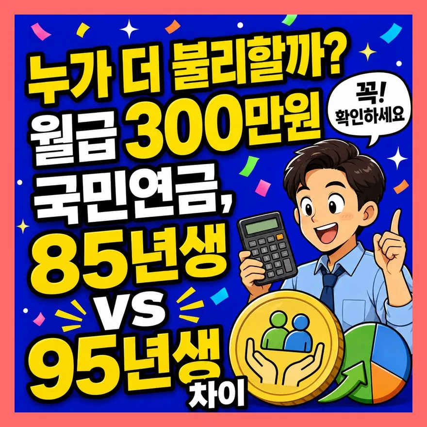 누가 더 불리할까? 월급 300만원 국민연금, 85년생 vs 95년생 차이