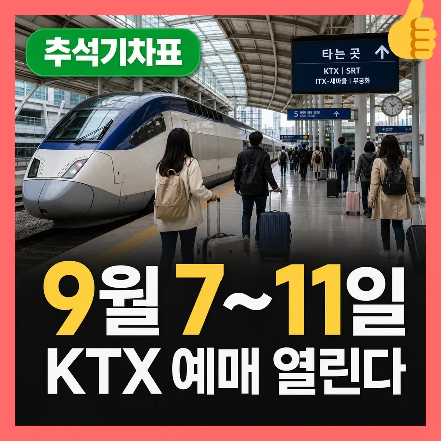 2026 추석 기차표 예매 일정 방법 총정리 (+코레일 KTX SRT)