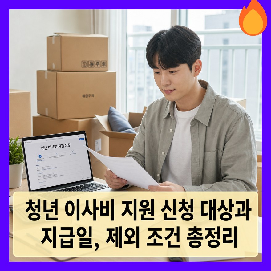 청년 이사비 지원 신청 대상과 지급일, 제외 조건 총정리