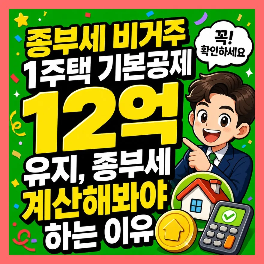 종부세 비거주 1주택 기본공제 12억 유지, 종부세 계산해봐야 하는 이유